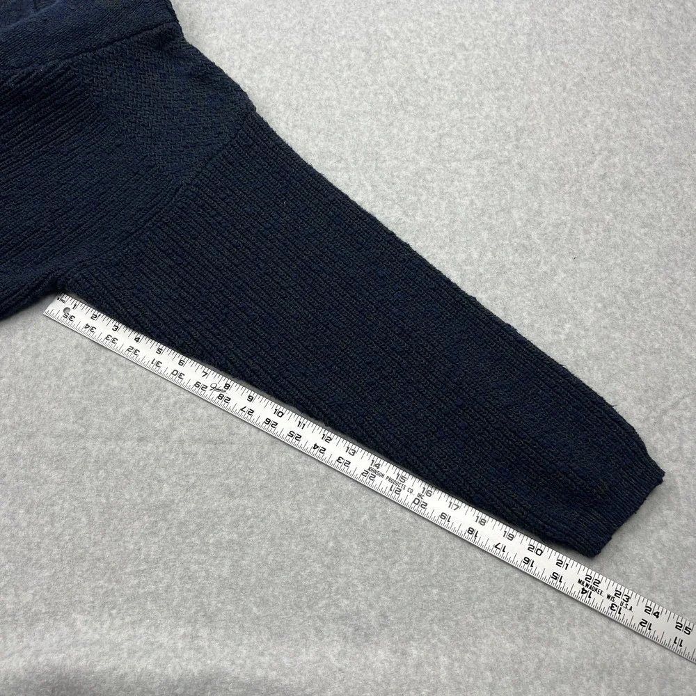 Eddie Bauer Henley Sweater Men's XL Blue Chunky Ribbed Knit Heavyweight Pullover - Picture 6 of 10